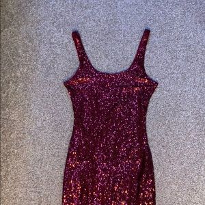 Burgundy sequin dress